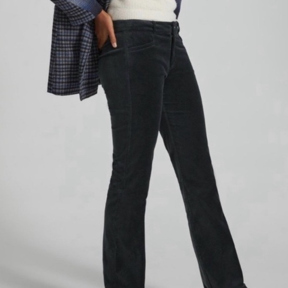 PAIGE Dark Gray Blue Velvet Flare Pants Size 26 - Picture 4 of 9